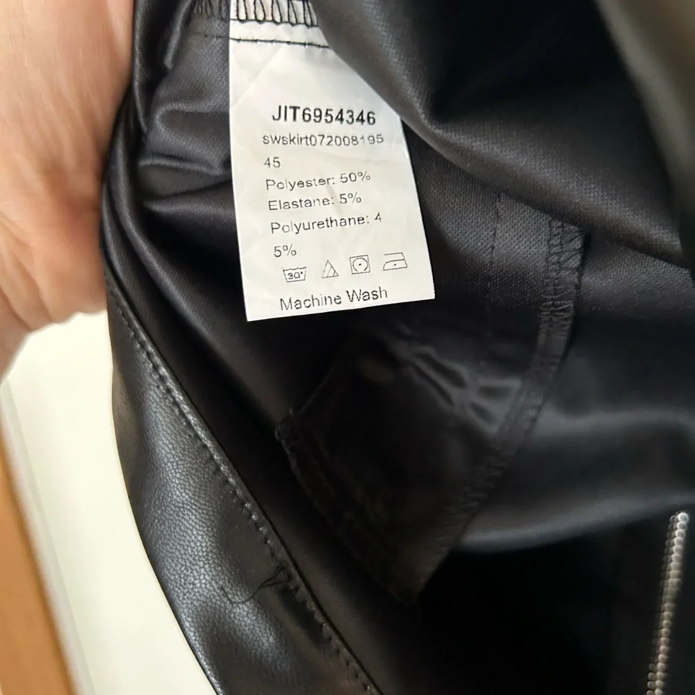Large faux, leather Moto skirt from Shein